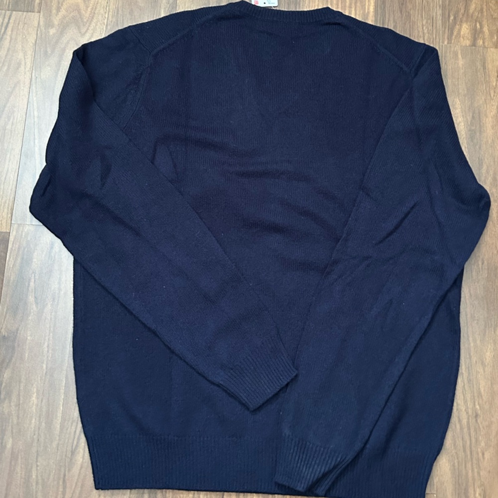 UNIQLO Men's Lambs wool Blend V Neck Navy Sweater Size L - Picture 3 of 9